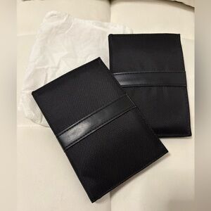 Bey-Berk Black Textured Passport Holders set of 2